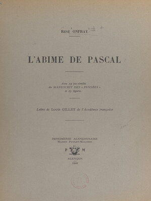 cover image of L'abîme de Pascal